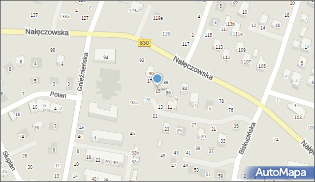 Lublin, Biskupińska, 15, mapa Lublina