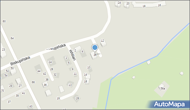 Lublin, Biskupińska, 16, mapa Lublina