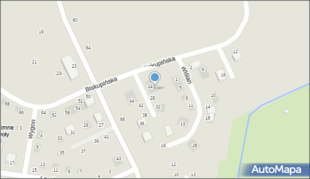 Lublin, Biskupińska, 26, mapa Lublina