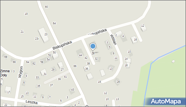 Lublin, Biskupińska, 28, mapa Lublina