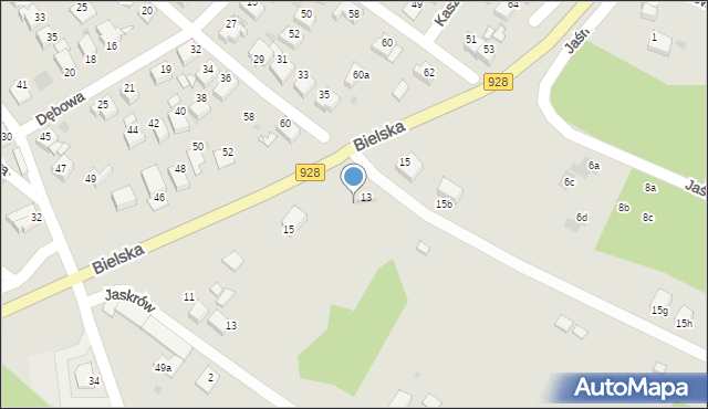 Mikołów, Bielska, 15, mapa Mikołów