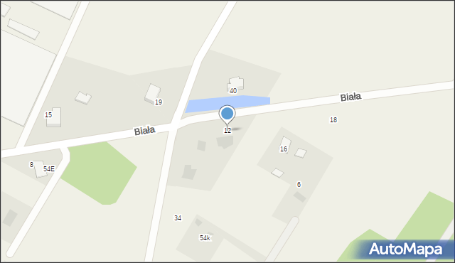 Mokre, Biała, 12, mapa Mokre