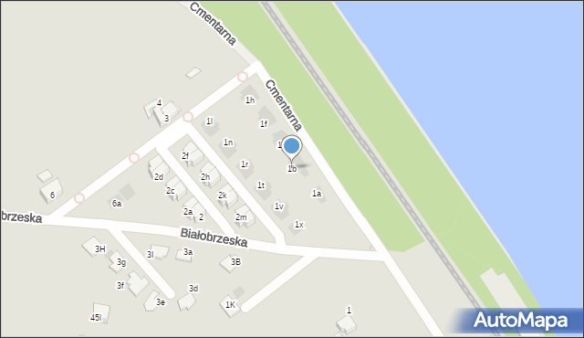 Mysłowice, Białobrzeska, 1b, mapa Mysłowice