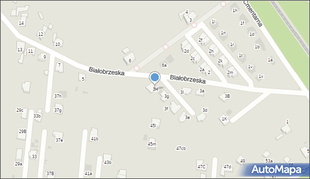 Mysłowice, Białobrzeska, 3H, mapa Mysłowice