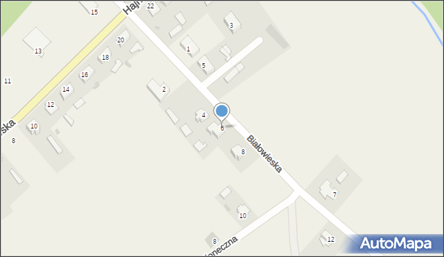 Narewka, Białowieska, 6, mapa Narewka