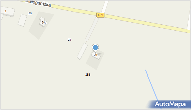 Niekanin, Białogardzka, 28, mapa Niekanin