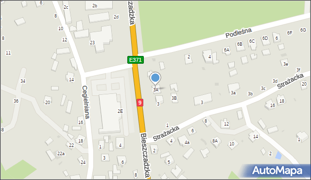 Nowa Dęba, Bieszczadzka, 3A, mapa Nowa Dęba