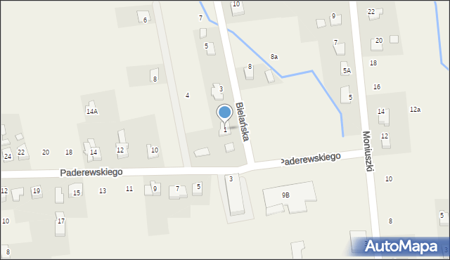 Nowa Wieś, Bielańska, 1, mapa Nowa Wieś