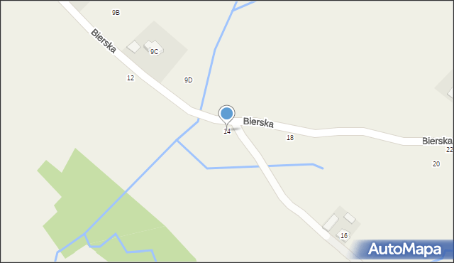 Odrzykoń, Bierska, 14, mapa Odrzykoń