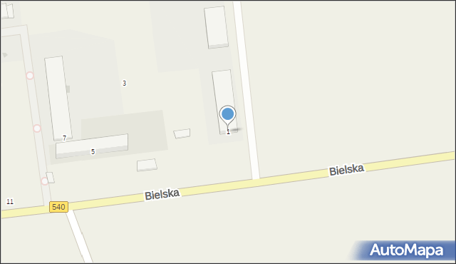 Ogorzelice, Bielska, 1, mapa Ogorzelice