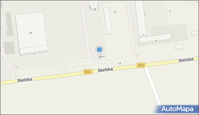 Ogorzelice, Bielska, 13, mapa Ogorzelice