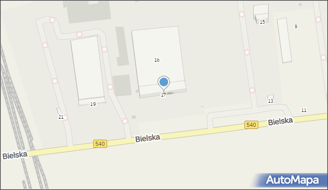 Ogorzelice, Bielska, 17, mapa Ogorzelice