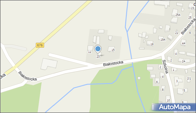 Ogrodniczki, Białostocka, 13, mapa Ogrodniczki