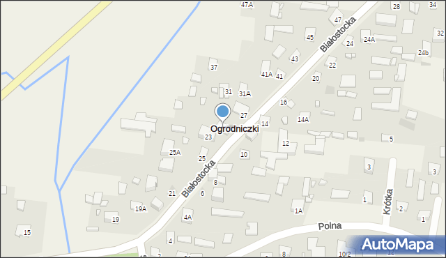 Ogrodniczki, Białostocka, 27A, mapa Ogrodniczki