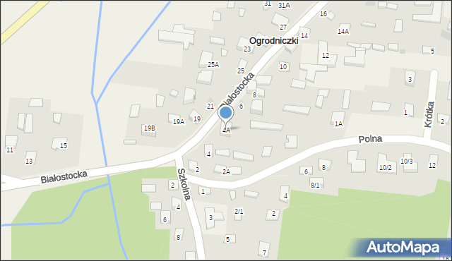 Ogrodniczki, Białostocka, 4A, mapa Ogrodniczki