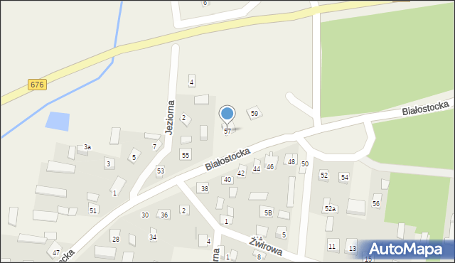 Ogrodniczki, Białostocka, 57, mapa Ogrodniczki