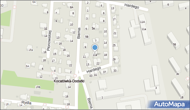 Olkusz, Biema Marcina, 11a, mapa Olkusz
