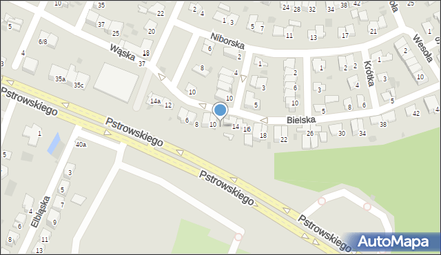 Olsztyn, Bielska, 12, mapa Olsztyna