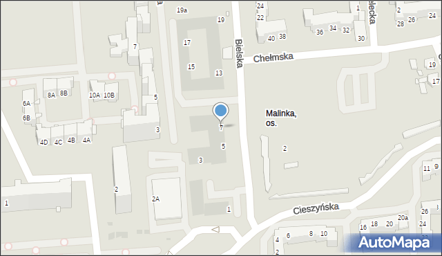 Opole, Bielska, 7, mapa Opola