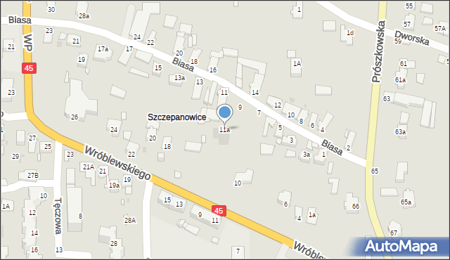 Opole, Biasa Wojciecha, 11a, mapa Opola