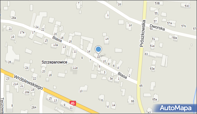 Opole, Biasa Wojciecha, 12, mapa Opola