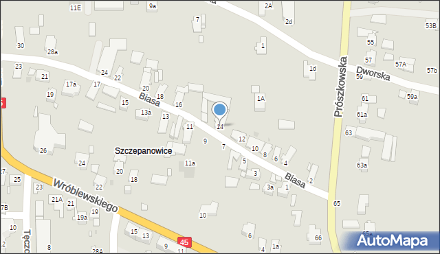 Opole, Biasa Wojciecha, 14, mapa Opola