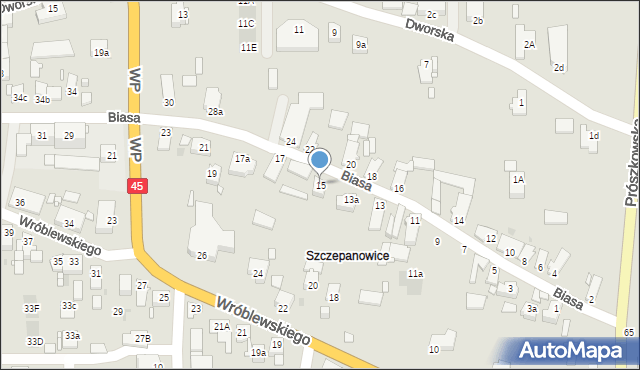 Opole, Biasa Wojciecha, 15, mapa Opola