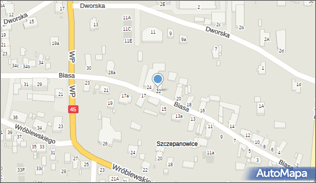 Opole, Biasa Wojciecha, 22, mapa Opola
