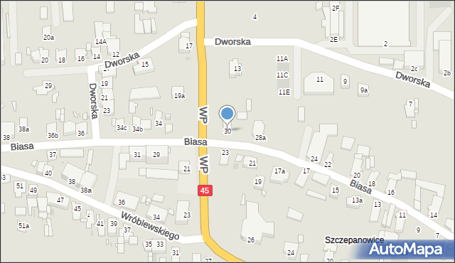 Opole, Biasa Wojciecha, 30, mapa Opola