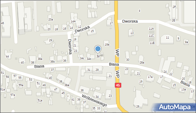 Opole, Biasa Wojciecha, 34, mapa Opola