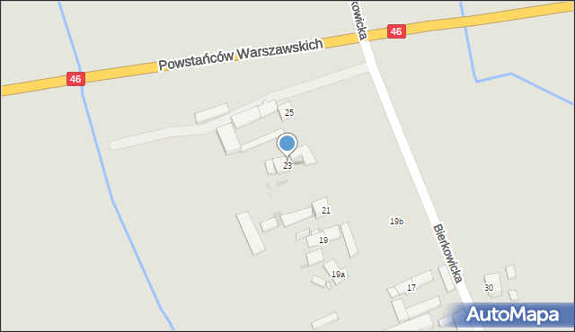 Opole, Bierkowicka, 23, mapa Opola