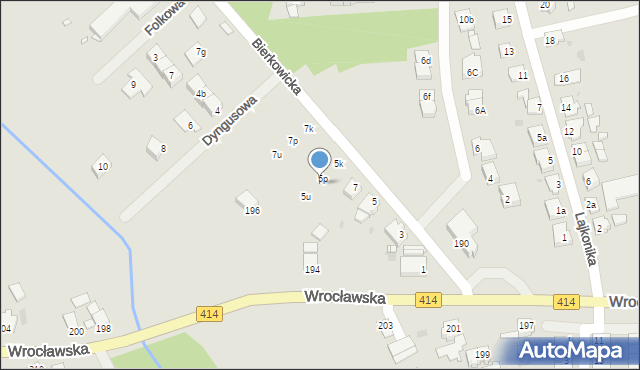 Opole, Bierkowicka, 5r, mapa Opola