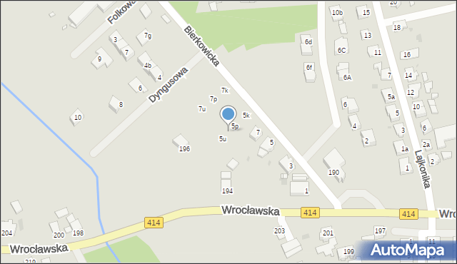 Opole, Bierkowicka, 5s, mapa Opola