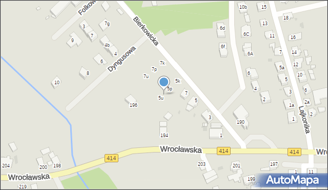 Opole, Bierkowicka, 5t, mapa Opola