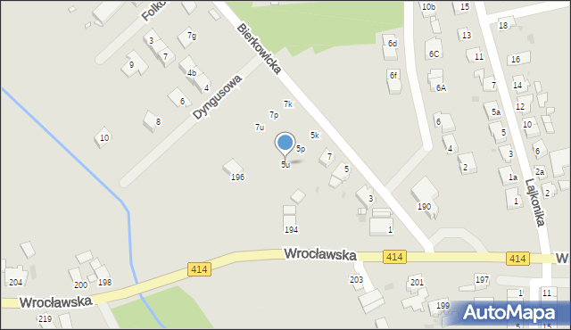 Opole, Bierkowicka, 5u, mapa Opola