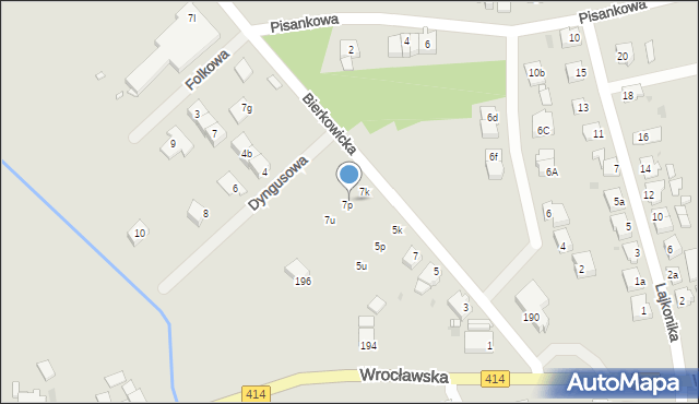 Opole, Bierkowicka, 7n, mapa Opola