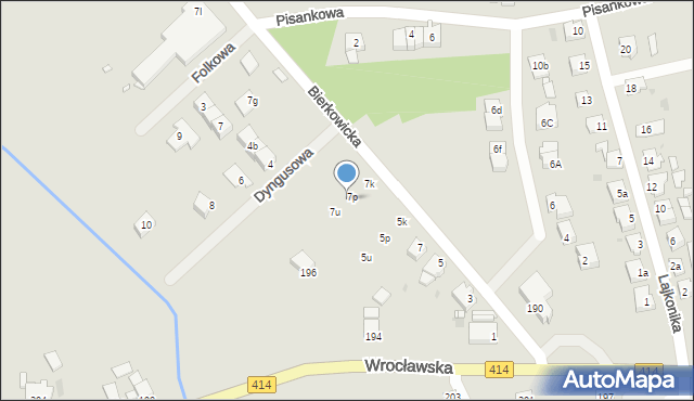 Opole, Bierkowicka, 7r, mapa Opola