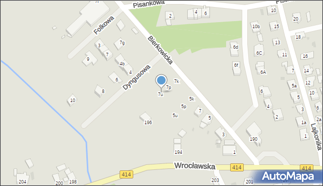 Opole, Bierkowicka, 7t, mapa Opola