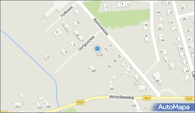 Opole, Bierkowicka, 7z, mapa Opola