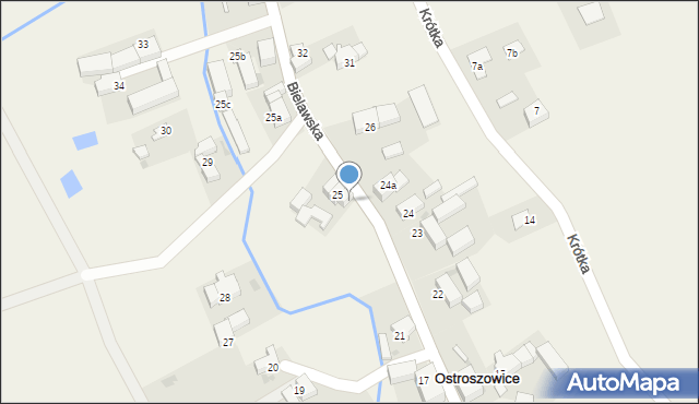 Ostroszowice, Bielawska, 25e, mapa Ostroszowice