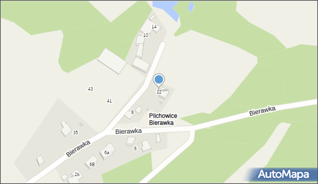 Pilchowice, Bierawka, 12, mapa Pilchowice