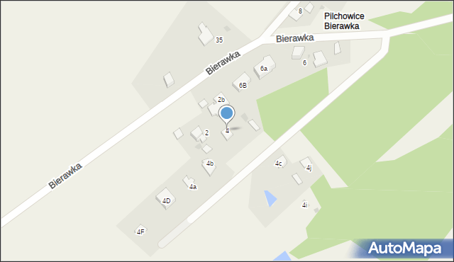 Pilchowice, Bierawka, 4, mapa Pilchowice