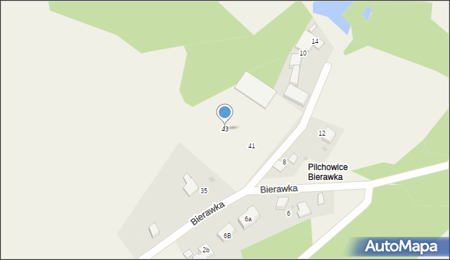 Pilchowice, Bierawka, 43, mapa Pilchowice