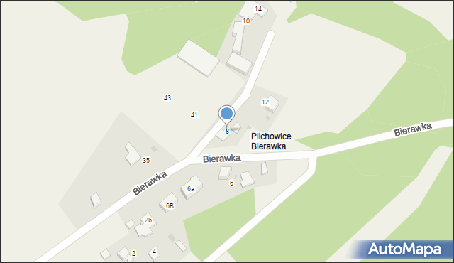 Pilchowice, Bierawka, 8, mapa Pilchowice