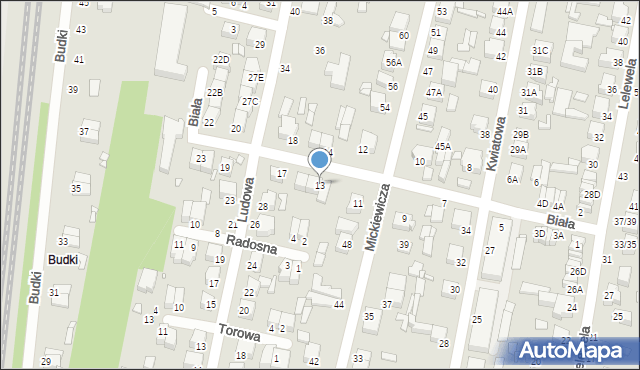 Piotrków Trybunalski, Biała, 13, mapa Piotrków Trybunalski