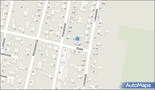 Piotrków Trybunalski, Biała, 4B, mapa Piotrków Trybunalski