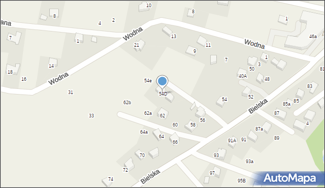 Pisarzowice, Bielska, 54D, mapa Pisarzowice