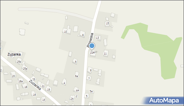 Podzamcze, Birowska, 11A, mapa Podzamcze