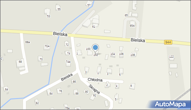 Pogórze, Bielska, 102, mapa Pogórze