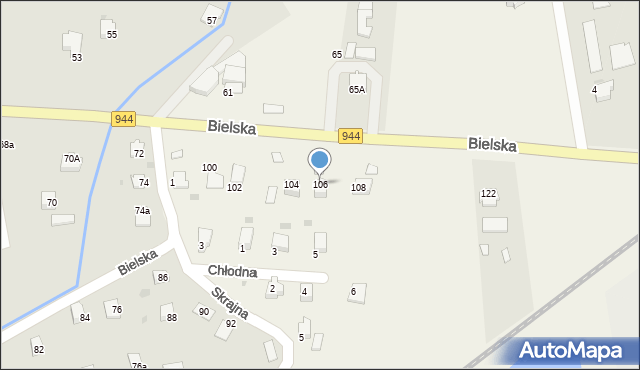 Pogórze, Bielska, 106, mapa Pogórze